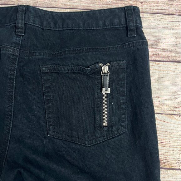 Michael Kors Women's Black Skinny Jeans Size 6 Designer Denim Pants with Zippers - Picture 2 of 10